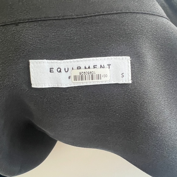 Equipment Black Silk Shirt Dress with  Long Sleeves - Picture 5 of 5